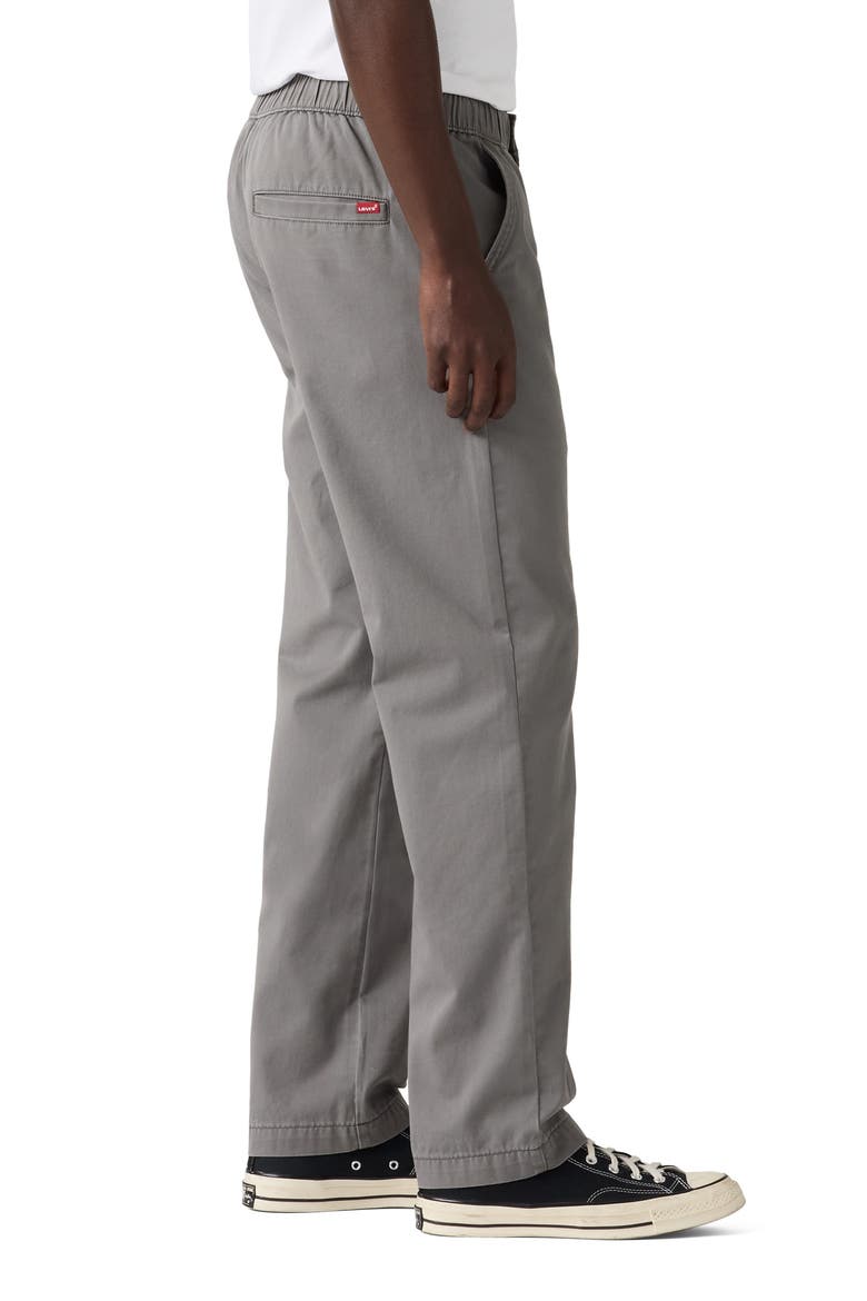 Pull-On Relaxed Straight Leg Twill Pants, Alternate, color, PEWTER TWILL