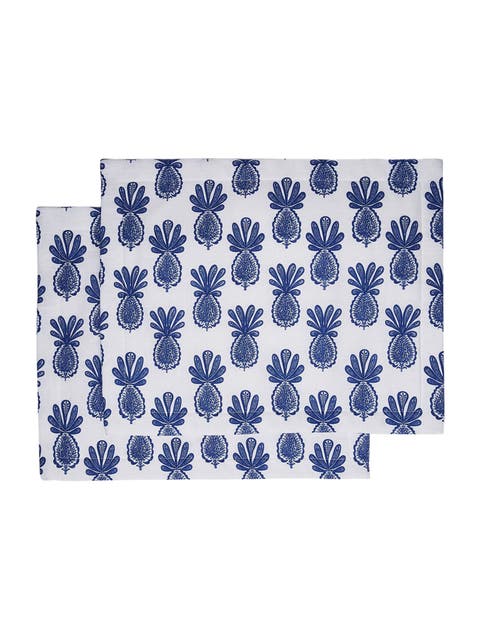 Placemats Set Of 2 (35X45) Pineapple Blue