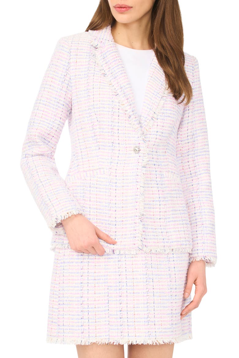 Frayed Edge Tweed Blazer, Main, color, NEW IVORY