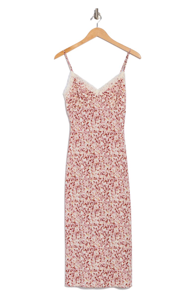 Lush Lace Trim Slipdress, Alternate, color, Plum Red