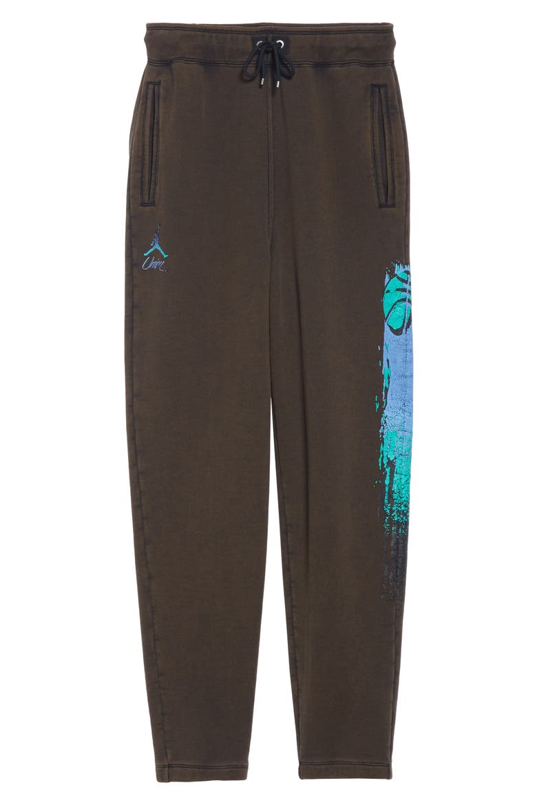 NRG Men's Basketball Logo Fleece Sweatpants (Nordstrom Exclusive), Main, color, WASHED BROWN BLACK