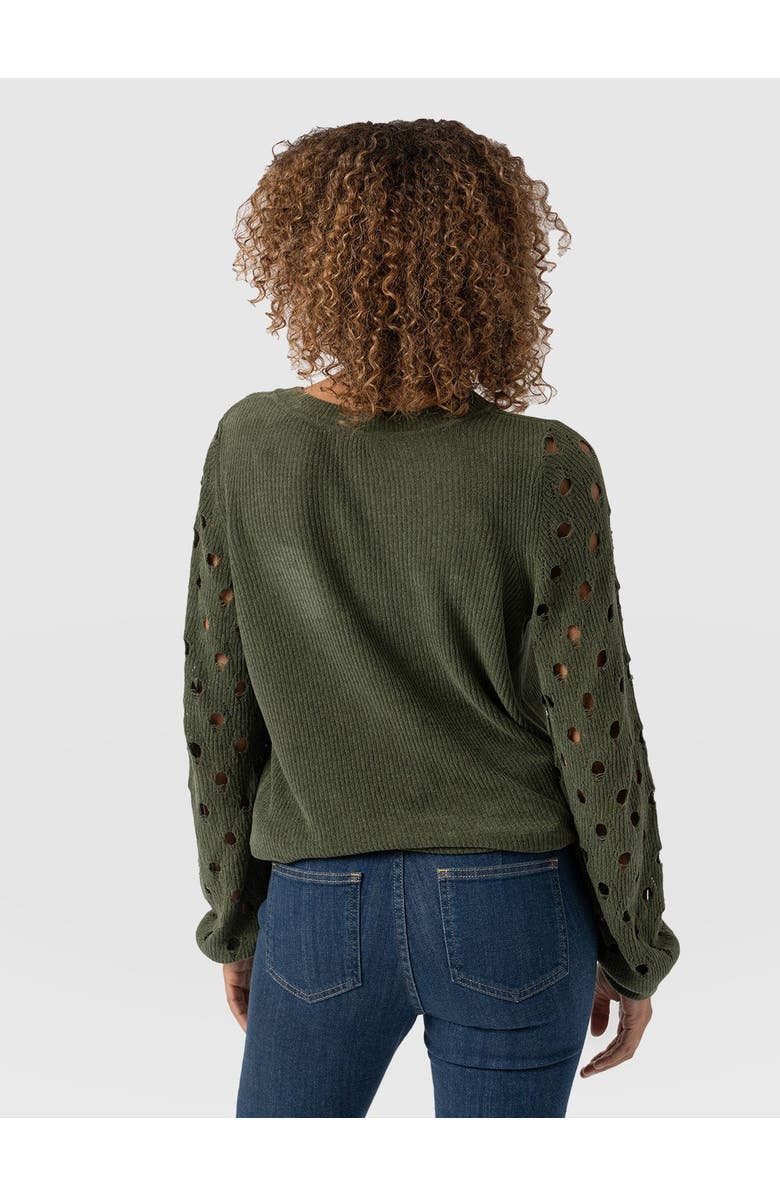Saint + Sofia Suki Lace Hole Knit, Alternate, color, Green