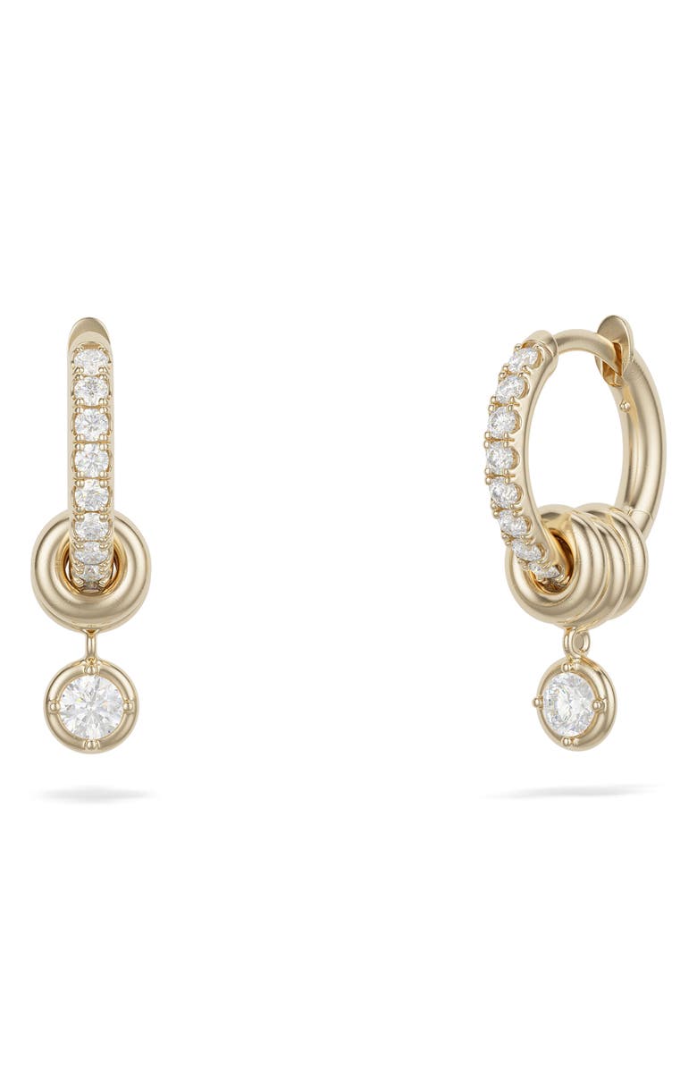 Spinelli Kilcollin Zahra Diamond Pavé Huggie Hoop Earrings, Main, color, Yellow Gold