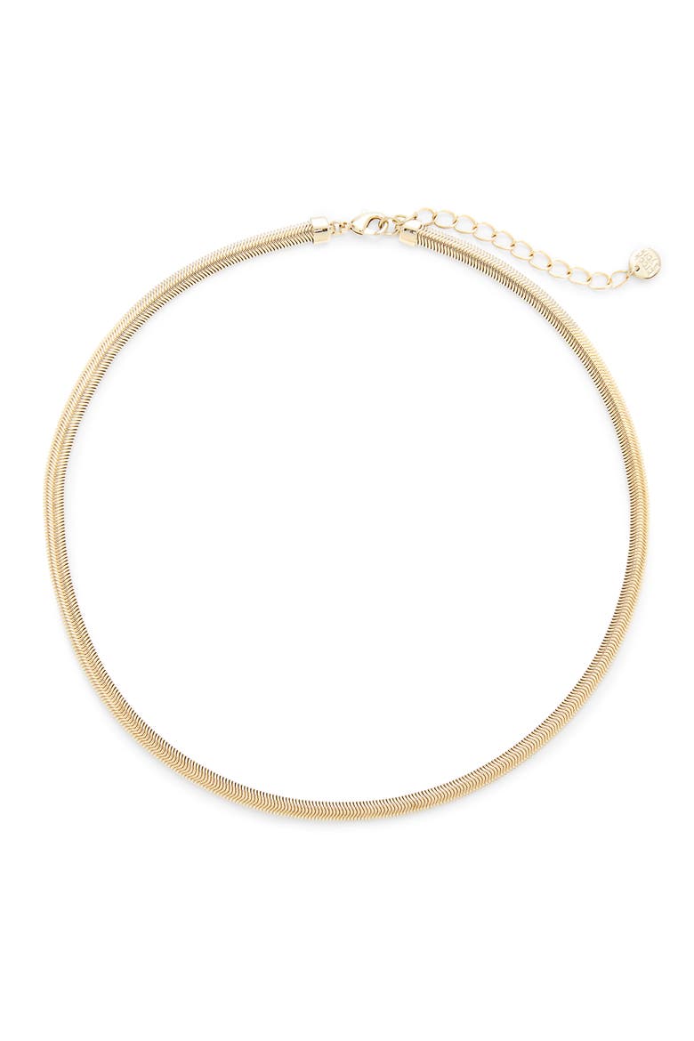 Izzy Herringbone Chain Choker, Main, color, GOLD
