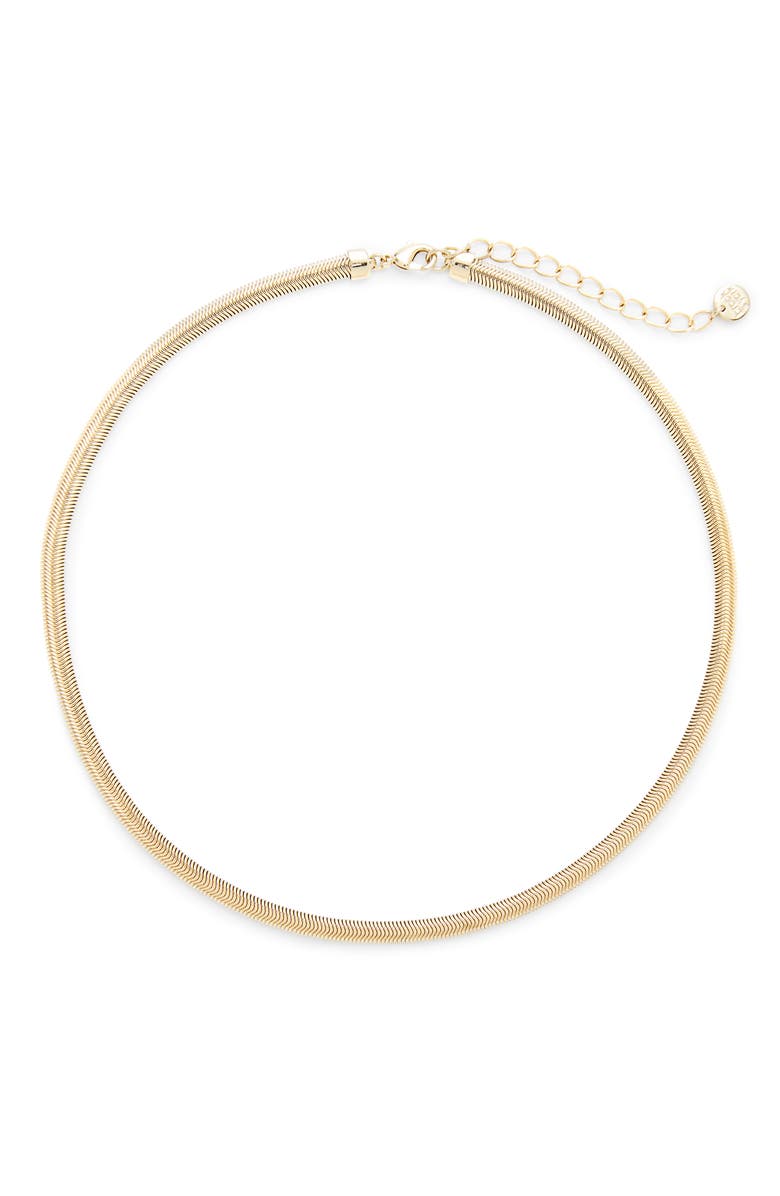 Brook and York Izzy Herringbone Chain Choker, Main, color, Gold