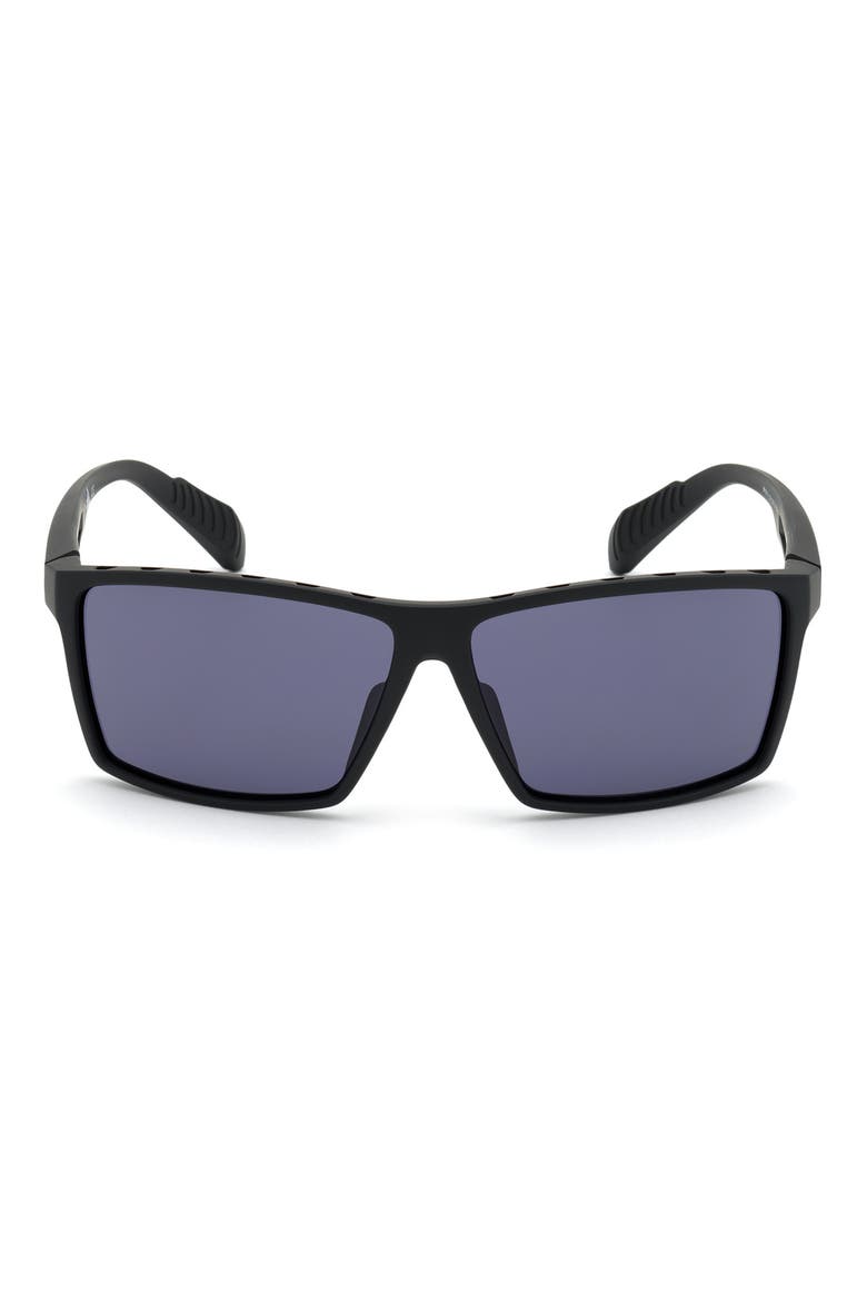 63mm Rectangular Sunglasses, Main, color, BLACK / SMOKE LENS KOLOR UP TM