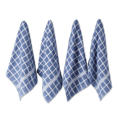 Windowpane Terry Dishtowel Set/4