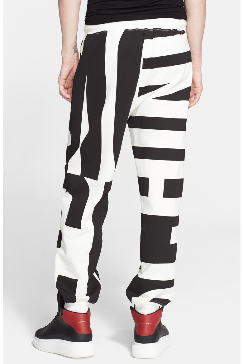 Allover Print Sweatpants, Alternate, color, WHITE/ BLACK
