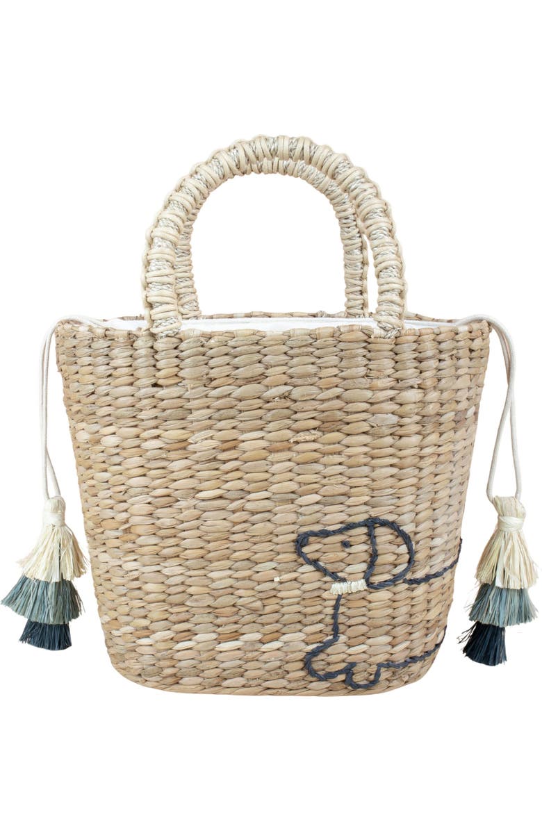 LIKHA Dachshund Embroidered Tote Bag, Main, color, Natural