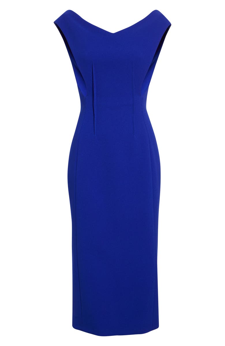 Jil Sander Technical Double Face Crepe Midi Dress, Main, color, Bluebell