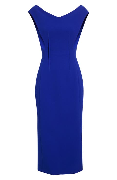 Technical Double Face Crepe Midi Dress