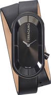 FERRAGAMO Curve Leather Strap Watch, 23mm x 46mm