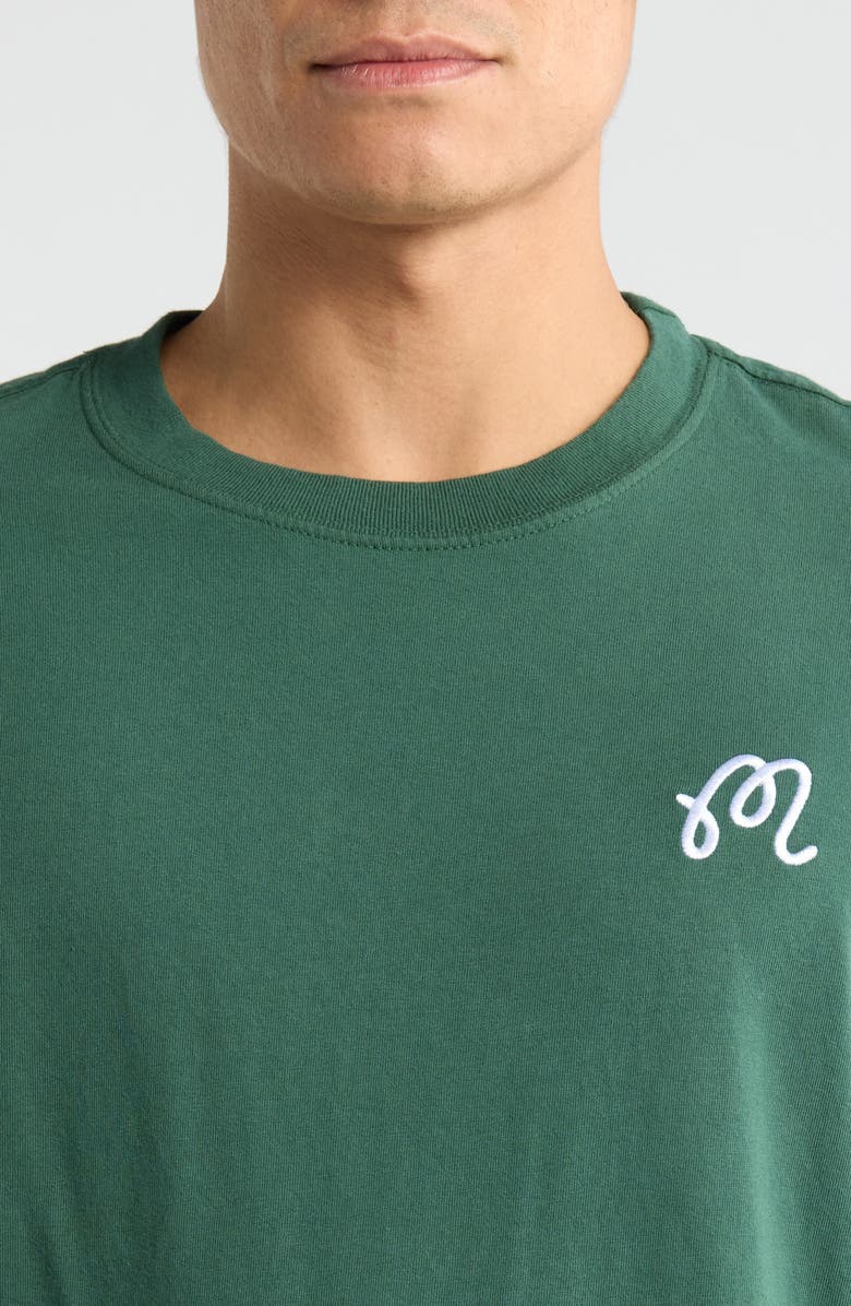 Malbon Golf Bermuda Brumal Buckets Embroidered Graphic T-Shirt, Alternate, color, Hunter Green