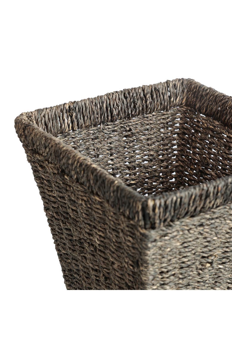 Handwoven Seagrass 2.3-Gallon Tapered Square Wicker Watebasket, Alternate, color, Brown