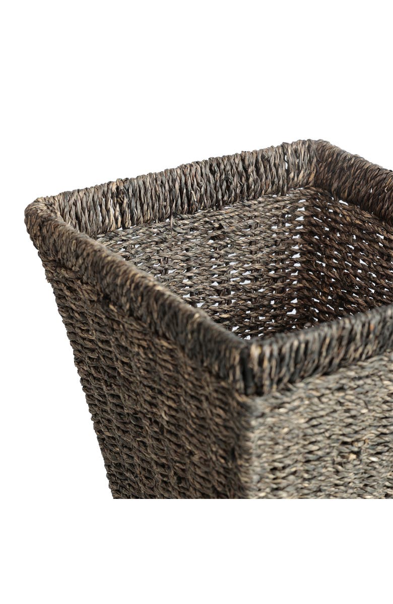 HAPPIMESS Alden Handwoven Seagrass 2.3-Gallon Tapered Square Wicker Watebasket, Alternate, color, Brown