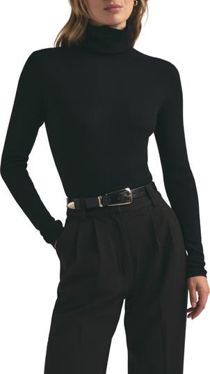 Amelia Rib Merino Wool Turtleneck Top