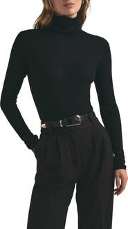 Favorite Daughter Amelia Rib Merino Wool Turtleneck Top