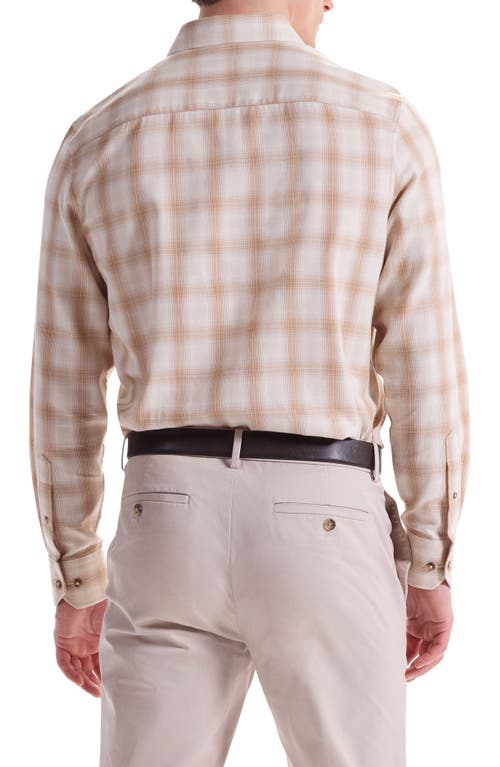 Bugatchi Julian Shaped Fit Plaid Button-up Shirt In Neutral