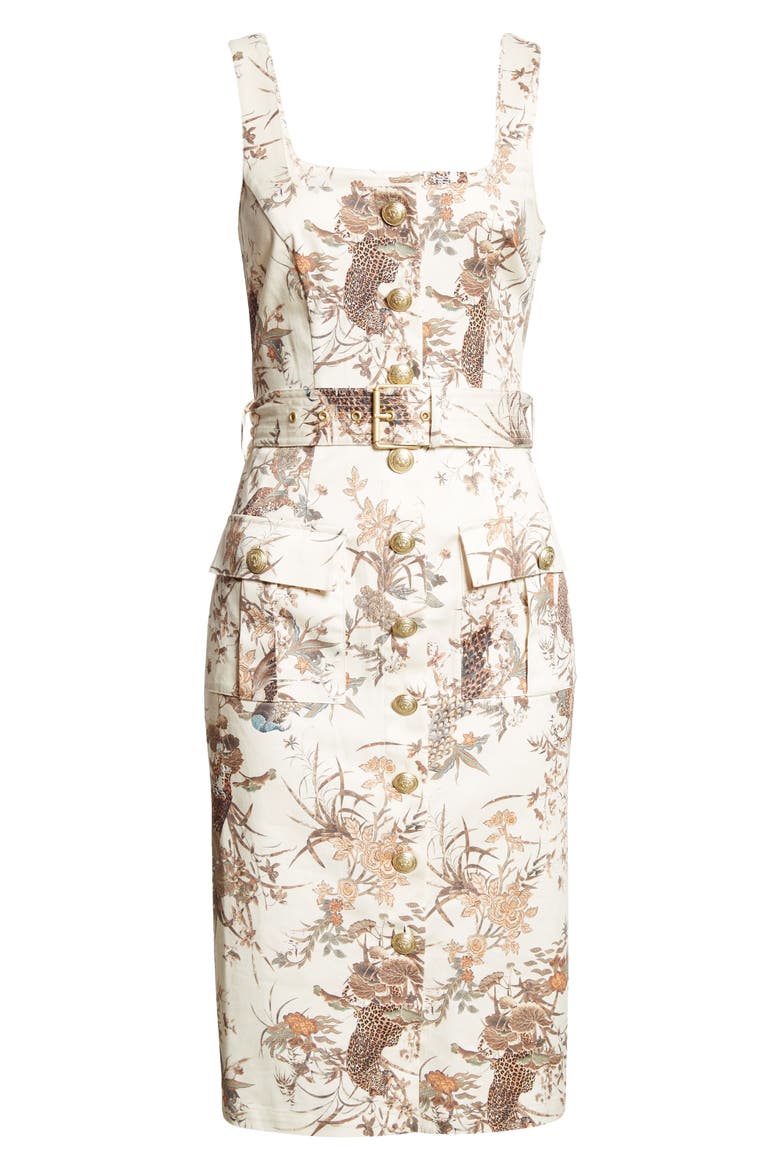 Idy Jungle Print Belted Dress, Alternate, color, ECR MT TAP