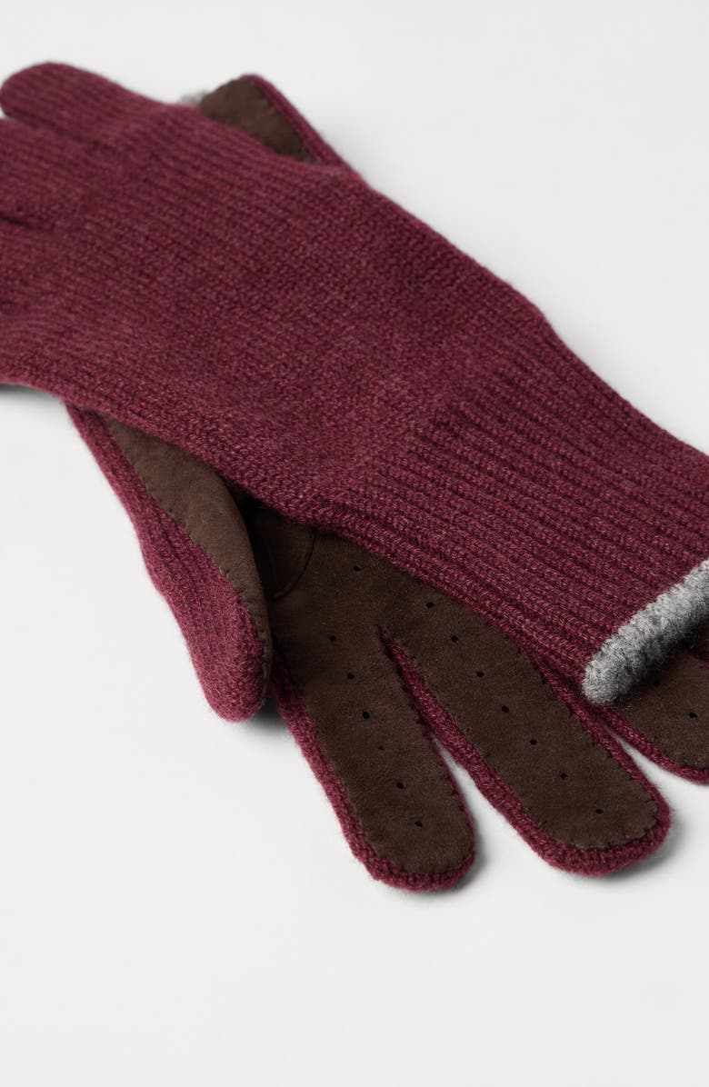 Brunello Cucinelli Cashmere gloves, Alternate, color, Amaranth