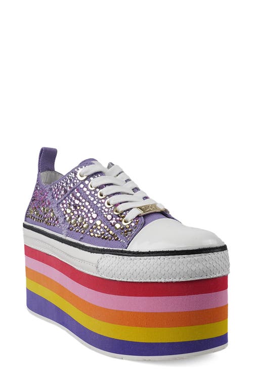 Zigi Britty Platform Sneaker In Purple Canvas