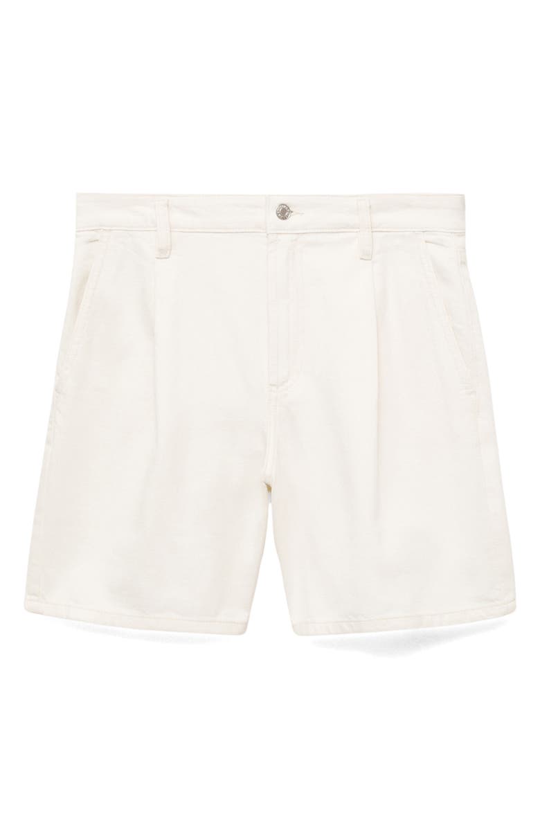 MANGO Dart Bermuda Denim Shorts, Alternate, color, Off White