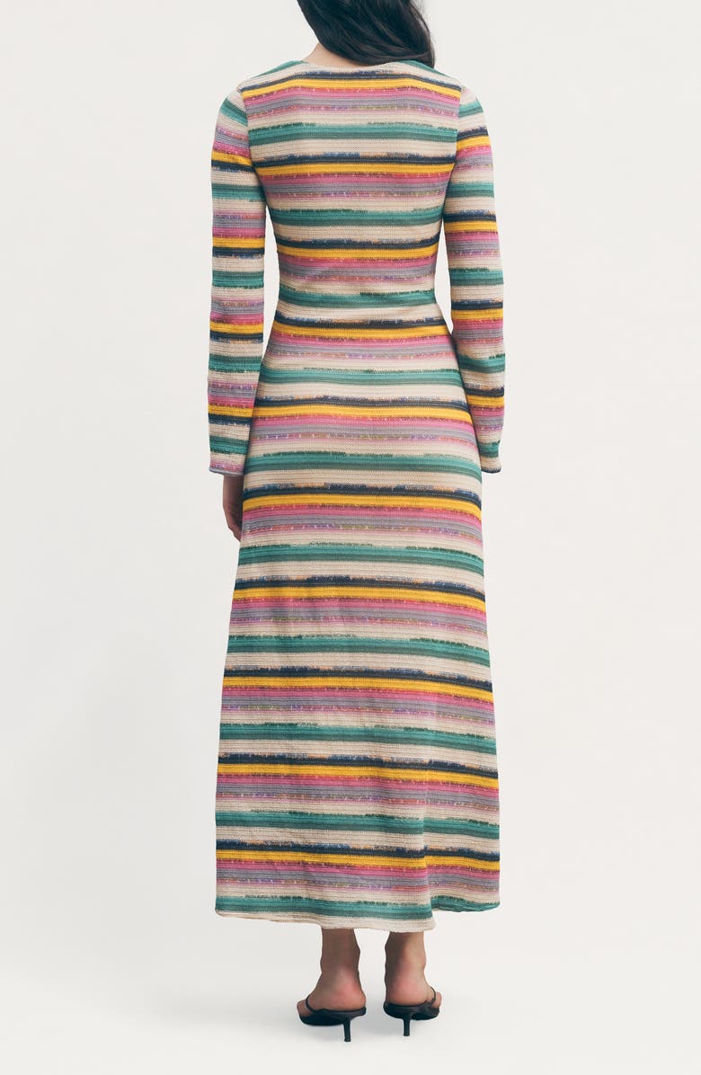MAUDE CLUB Priscilla Long Sleeve Stripe Knit Dress, Alternate, color, Multi Plaid