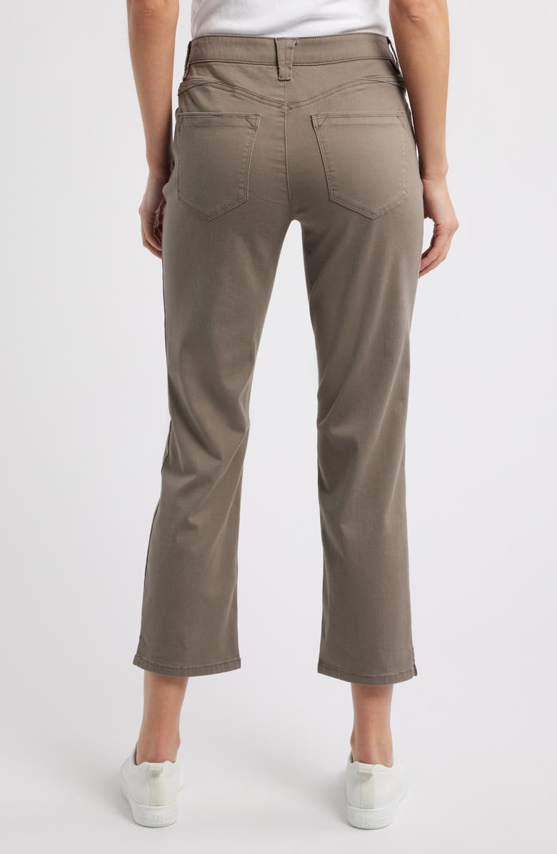 Wit & Wisdom High Waist Straight Leg Stretch Twill Pants, Alternate, color, Brindle Olive