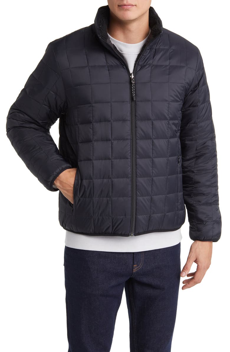 TAION Reversible Fleece Down Jacket, Alternate, color, Black/Black