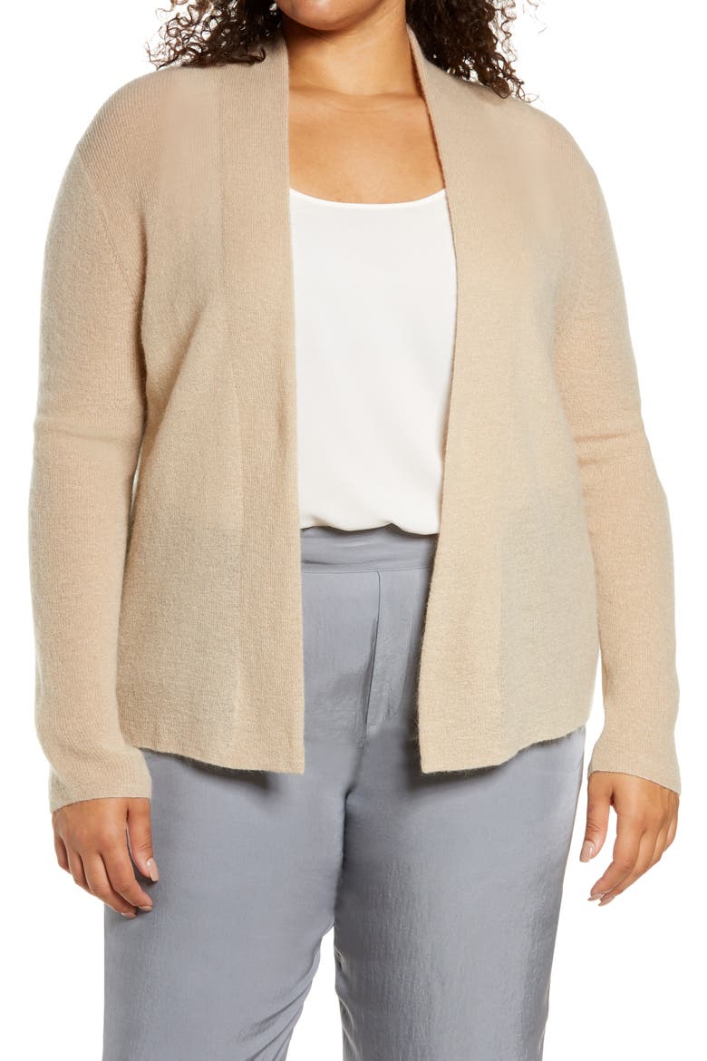 Wool & Mohair Blend Open Cardigan, Main, color, HEATHER CLAY