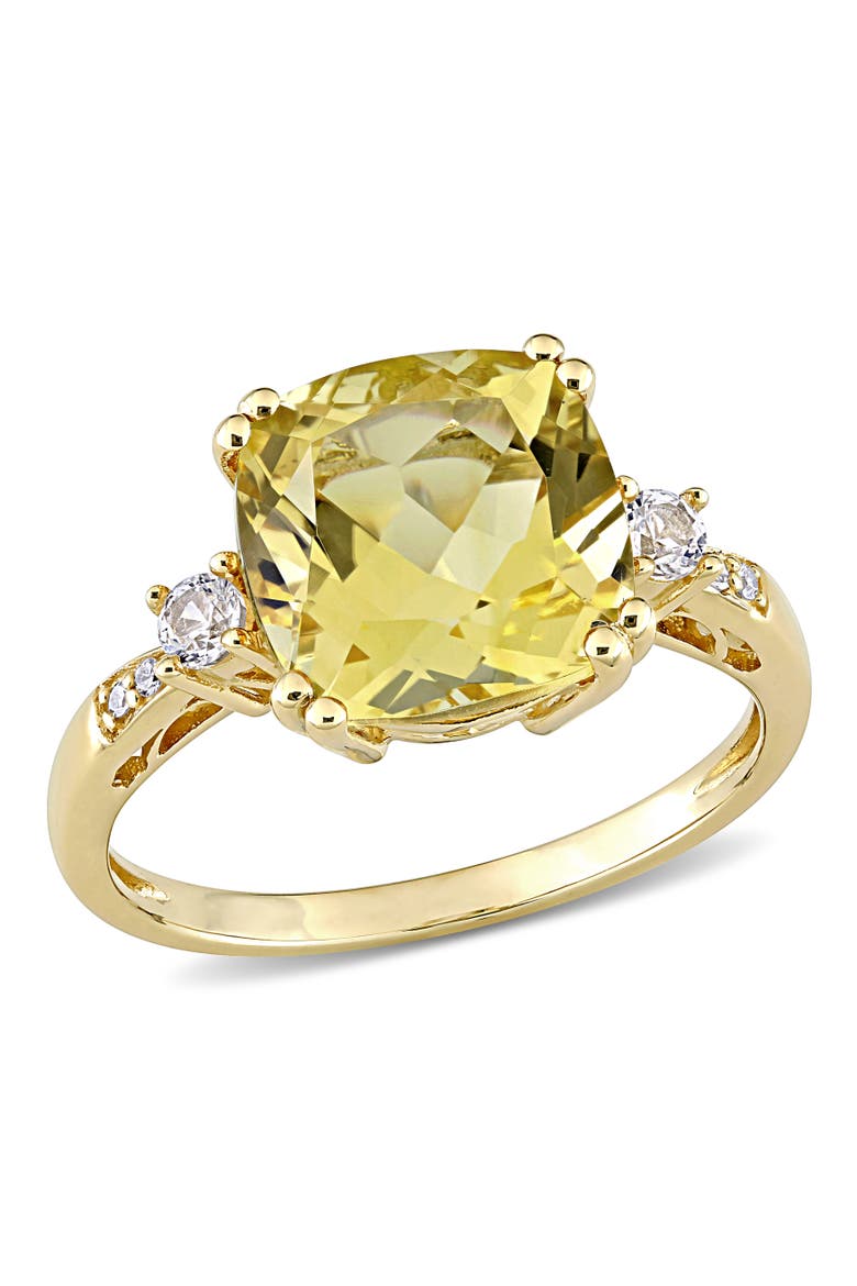 Gemstone and Diamond Cocktail Ring 10k, Main, color, Citrine/Yellow Gold