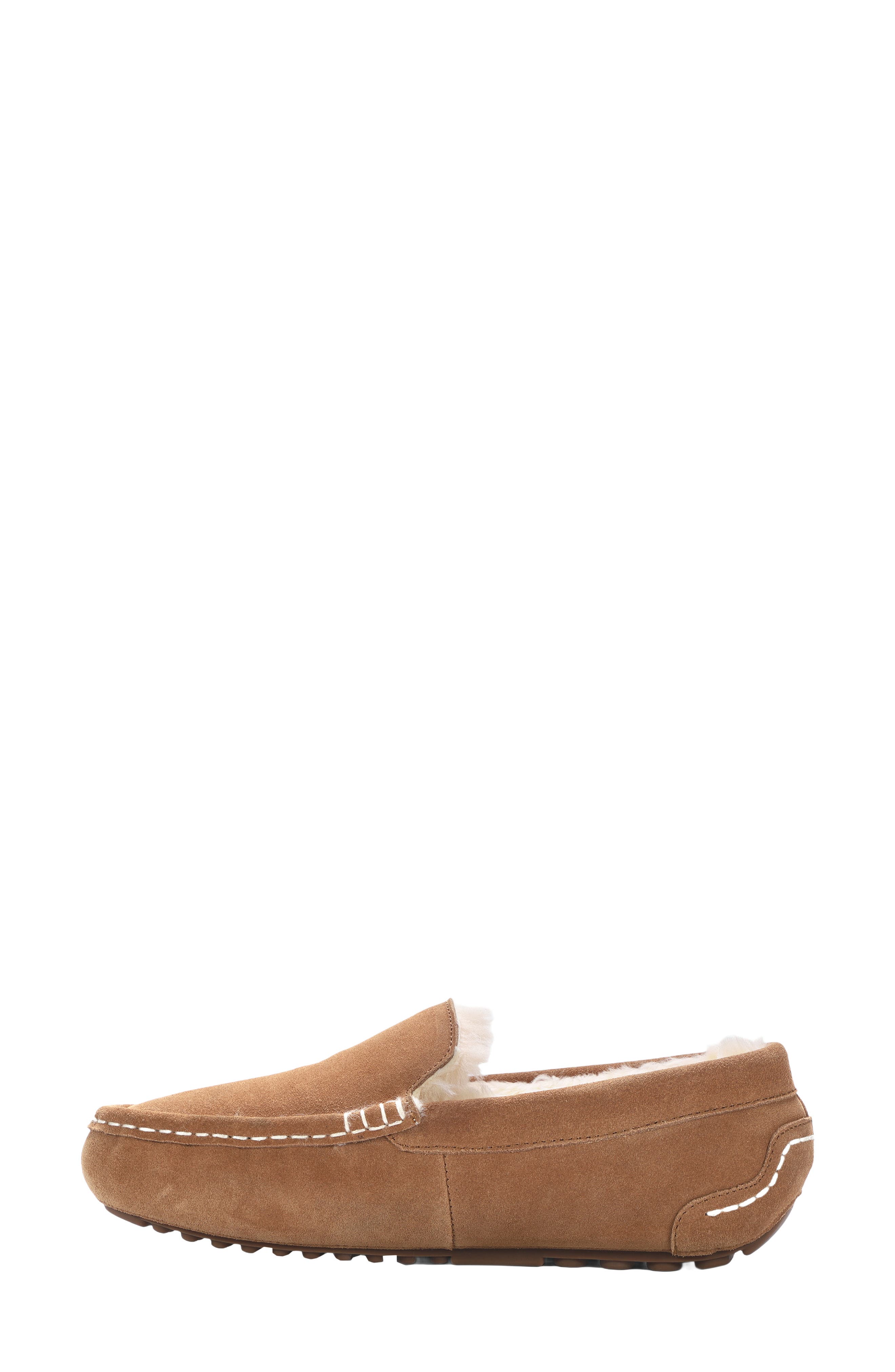 Callie Genuine Shearling Moccasin Slipper, Alternate, color, CHESTNUT