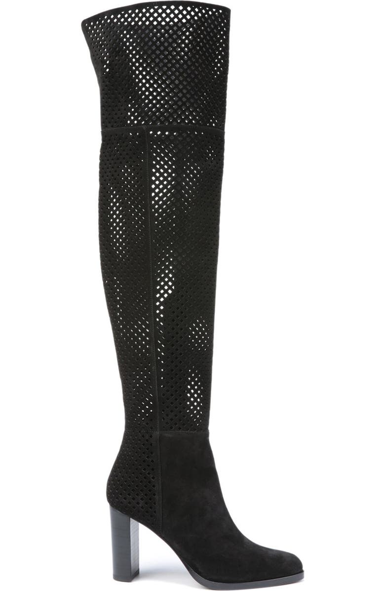 Diane von Furstenberg 'Jolet' Perforated Over the Knee Boot, Alternate, color,