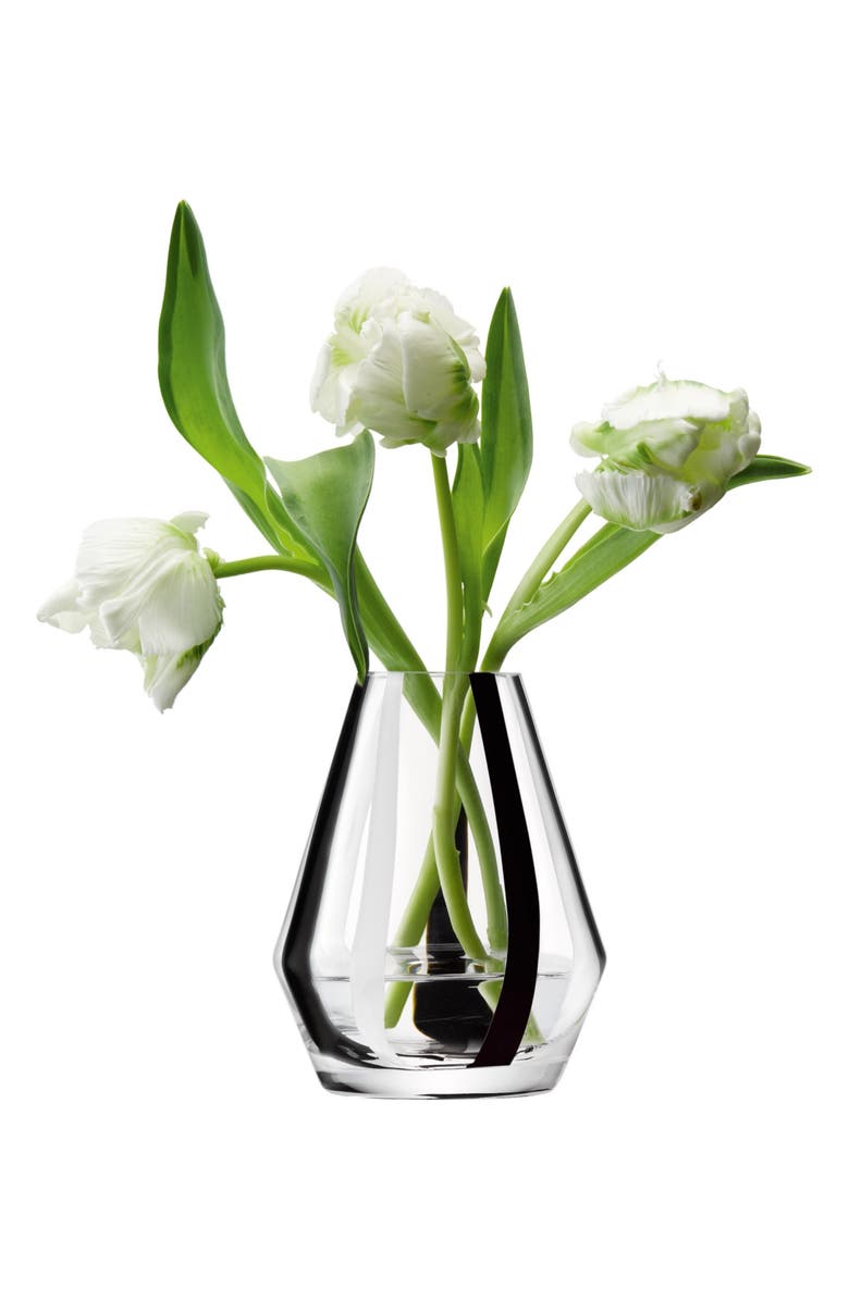 LSA Stripe 5.5-Inch Glass Vase, Alternate, color, Black/ White