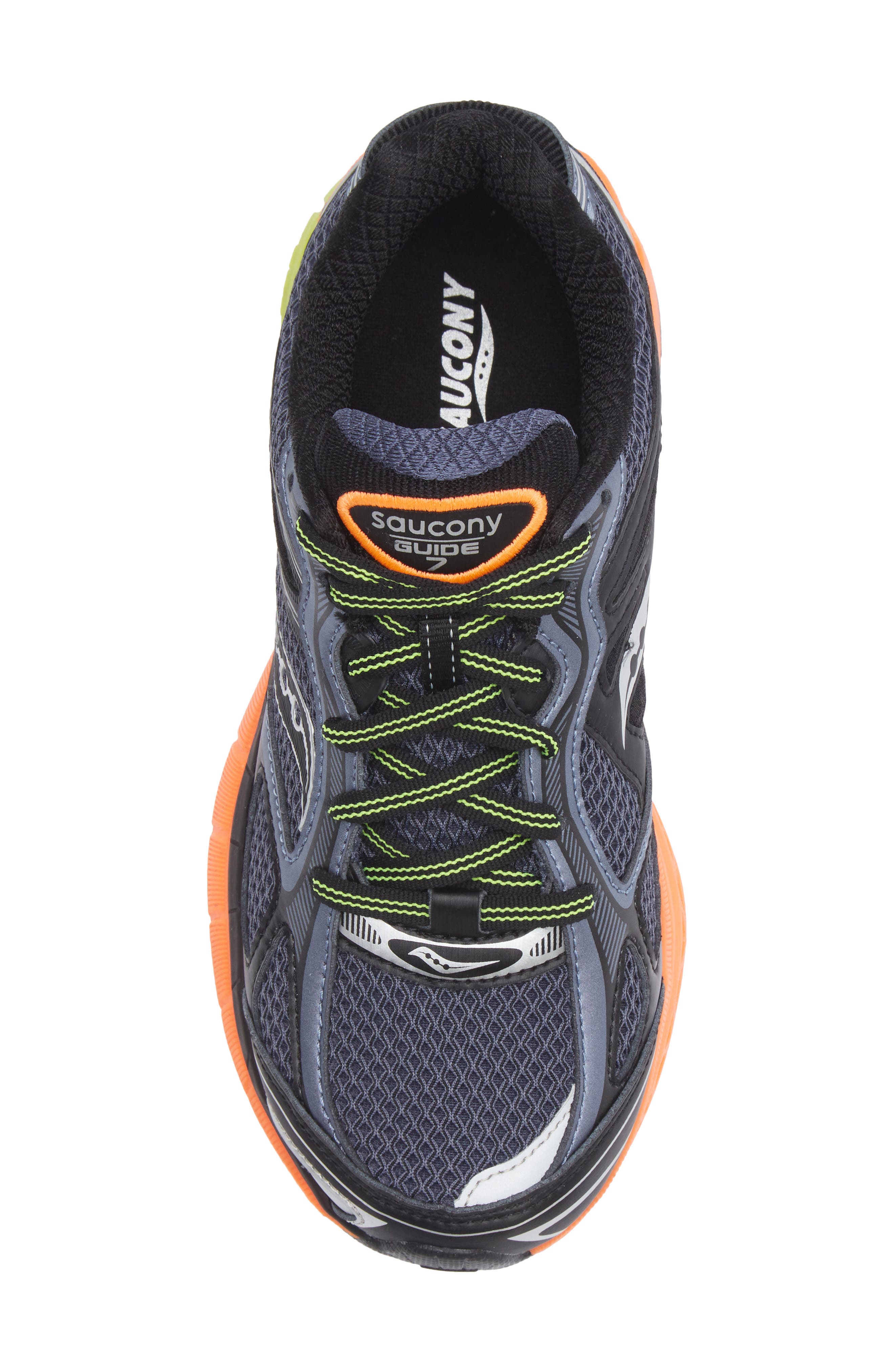 Saucony Kids' ProGrid Guide 7 Sneaker, Alternate, color, Folkstone Black Orange