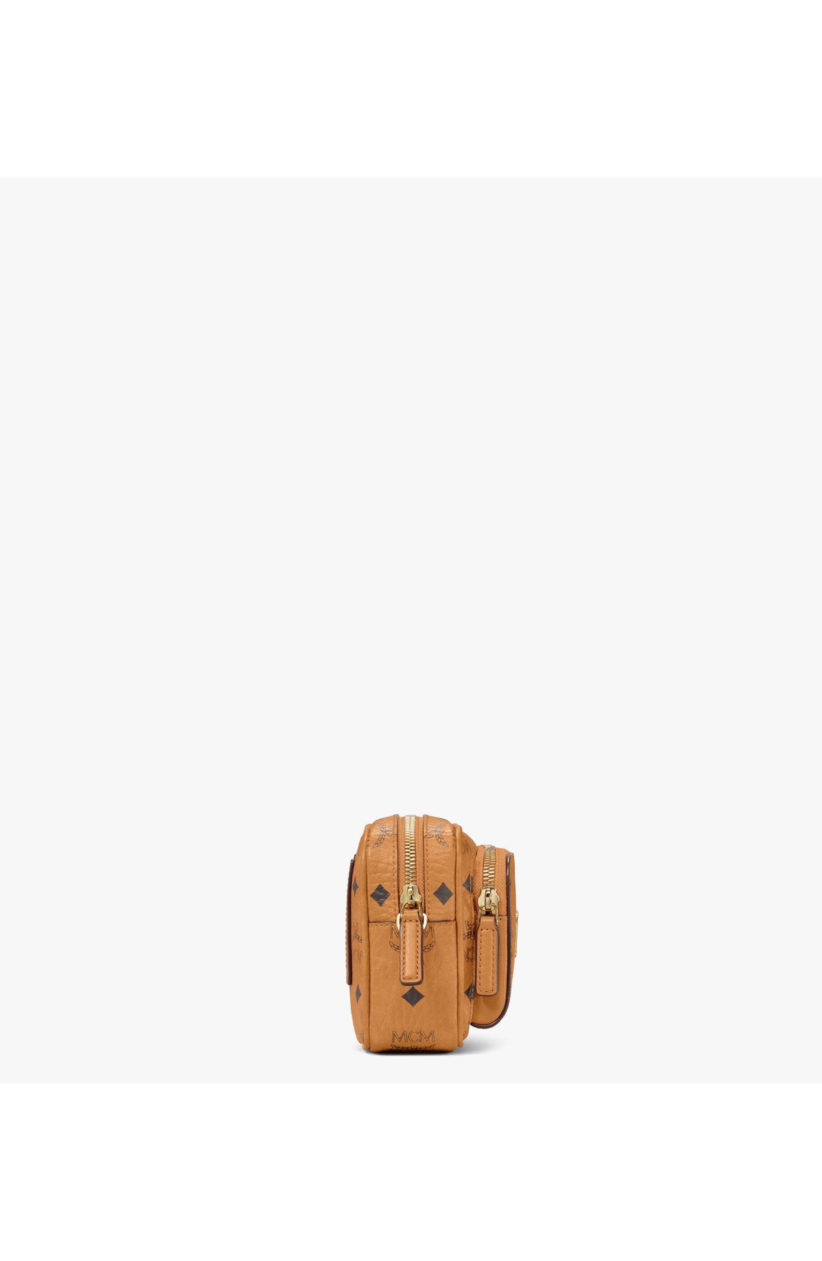 MCM Aren Crossbody in Visetos, Alternate, color, Cognac