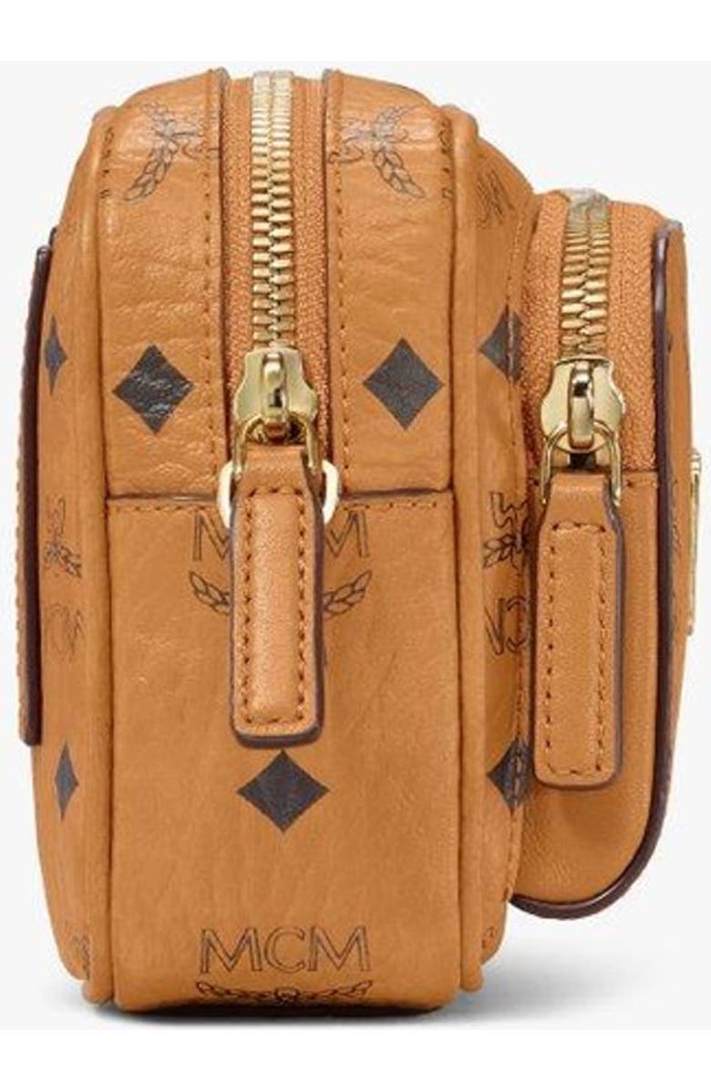 MCM Aren Crossbody in Visetos, Alternate, color, Cognac