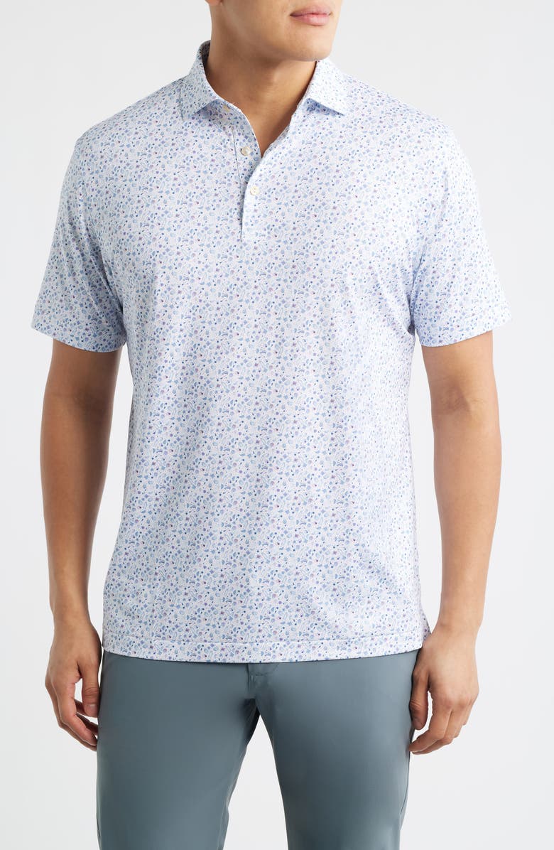 Peter Millar Oyster Roast Performance Jersey Polo, Main, color, White