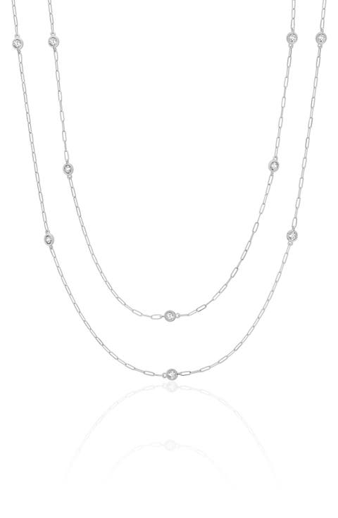 Aura Cubic Zirconia Station Necklace