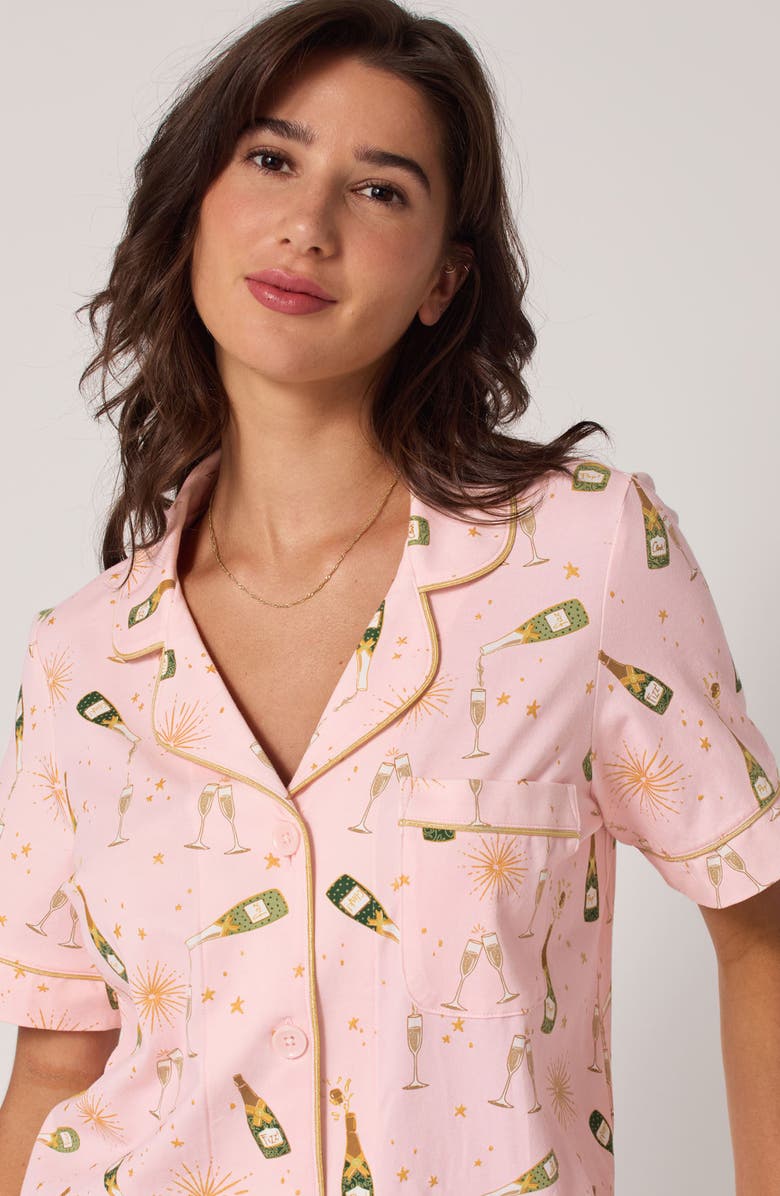 BedHead Pajamas Print Short Jersey Pajamas, Alternate, color, Pop Fizz Clink