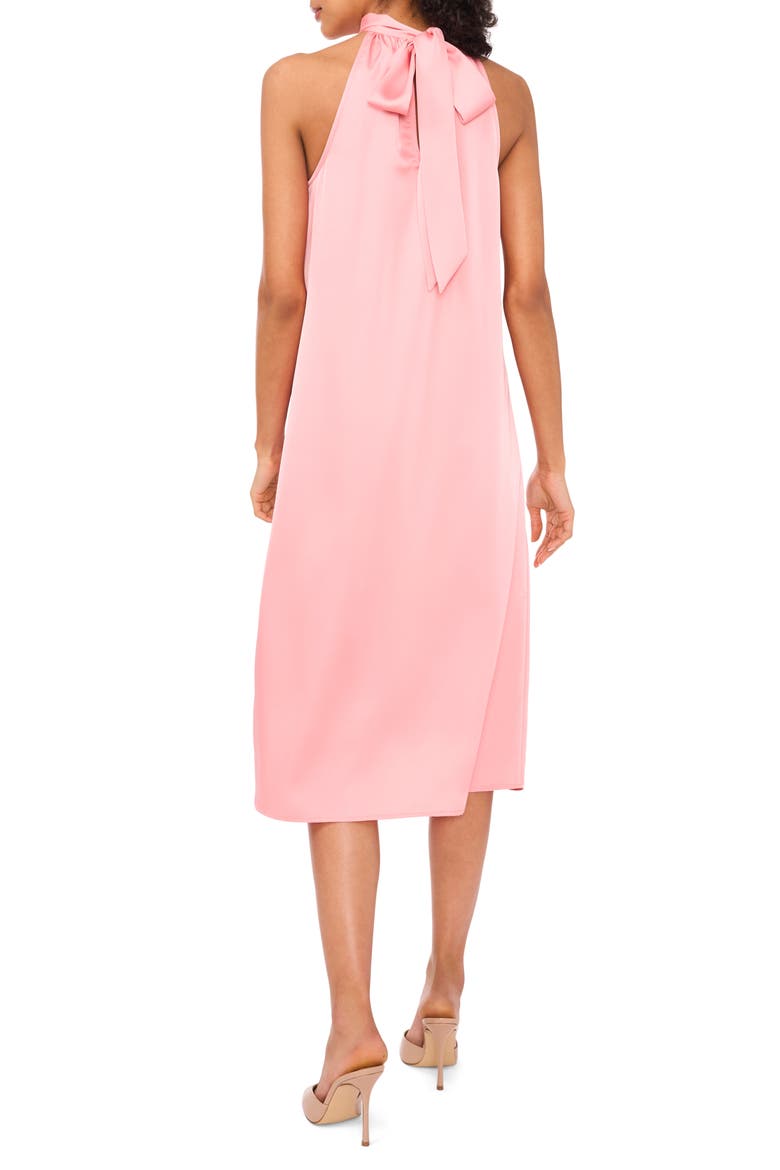 Mock Neck Satin Midi Dress, Alternate, color, ROSE GAUZE