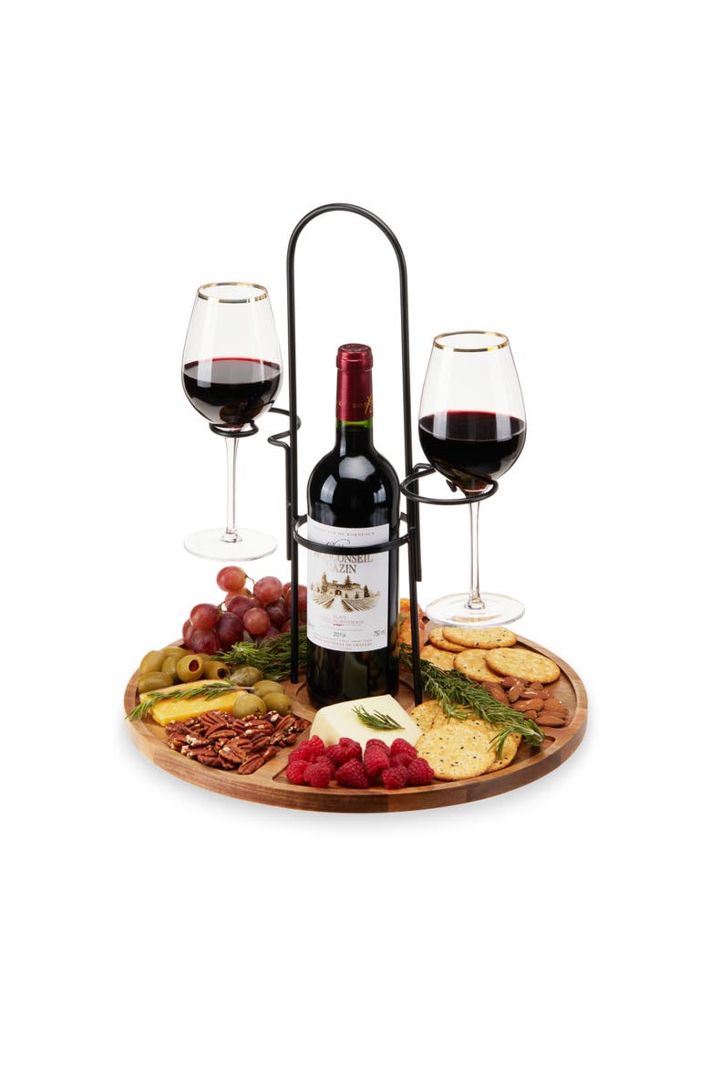 Wine and Cheese Caddy, Main, color, Brown