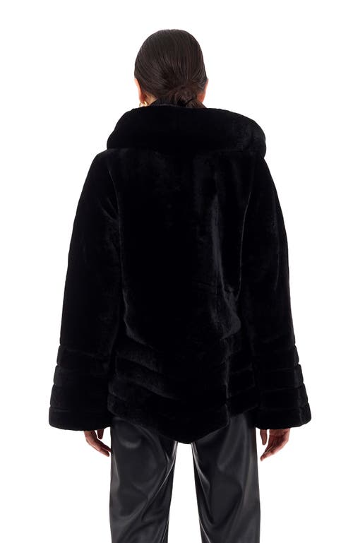 Gorski Horizontal-hem Lamb Shearling Hooded Reversible Jacket In Black