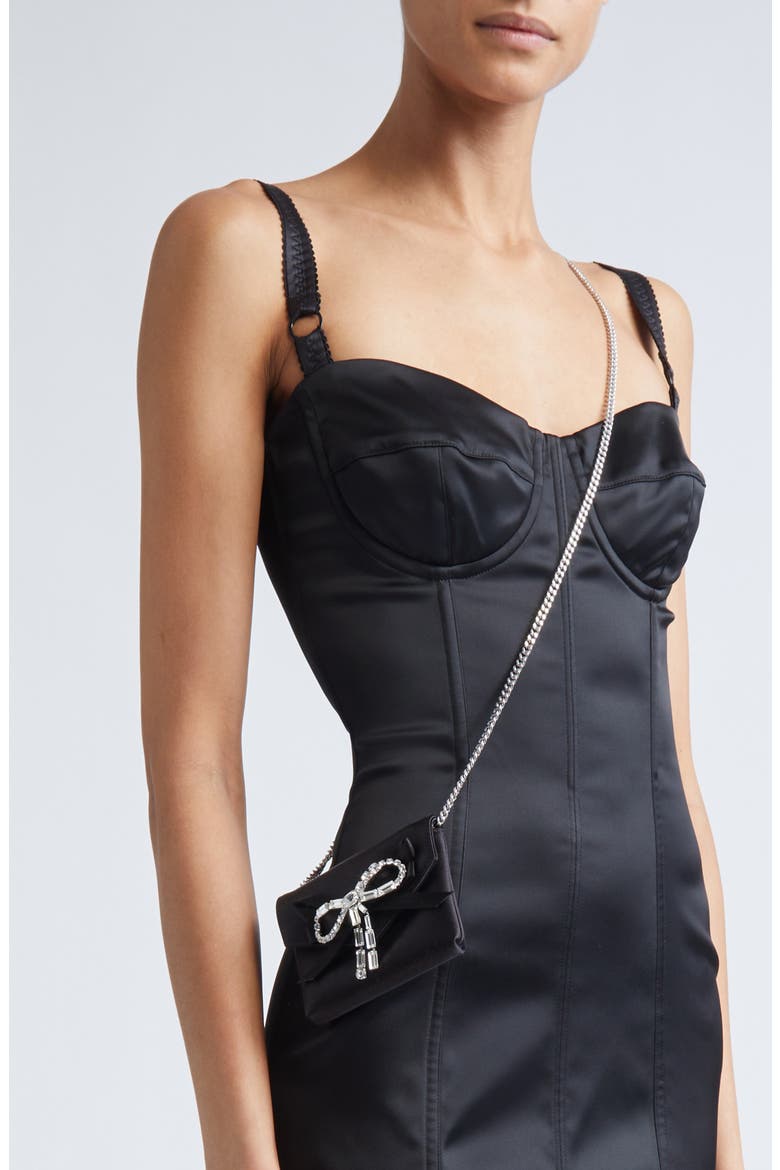 Soft Card Holder with Chain, Alternate, color, BLACK/ SILVER