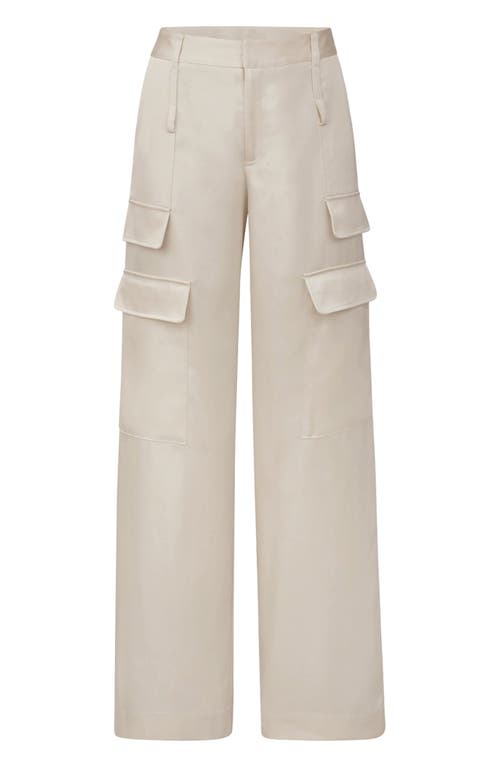 Shop Noli Yoga The Noli Shop Milan Satin Cargo Pant In Pearl
