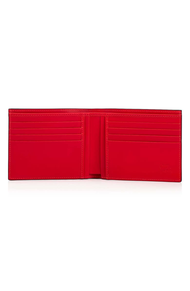 Christian Louboutin Coolcard Leather Bifold Wallet, Alternate, color, Black/ Gun Metal