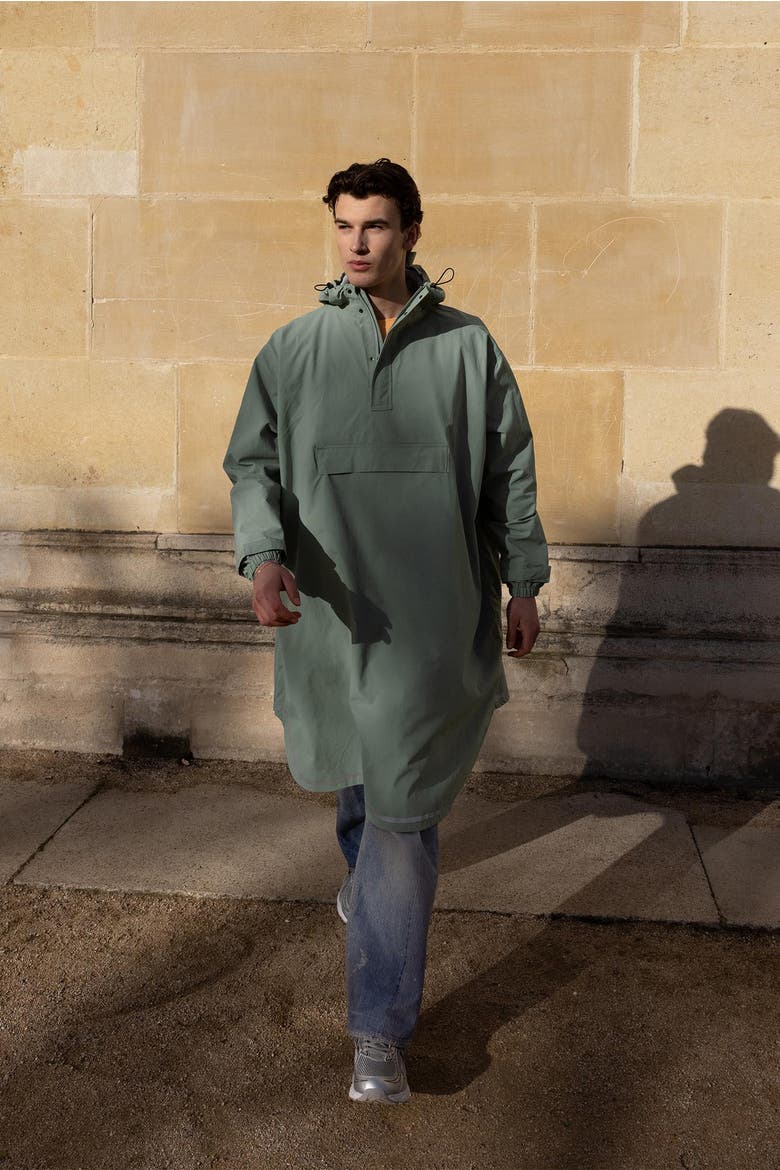 Unisex Stride Pullover Poncho, Alternate, color, Sage