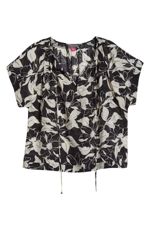 Vince Camuto Smocked Trim Boxy Top