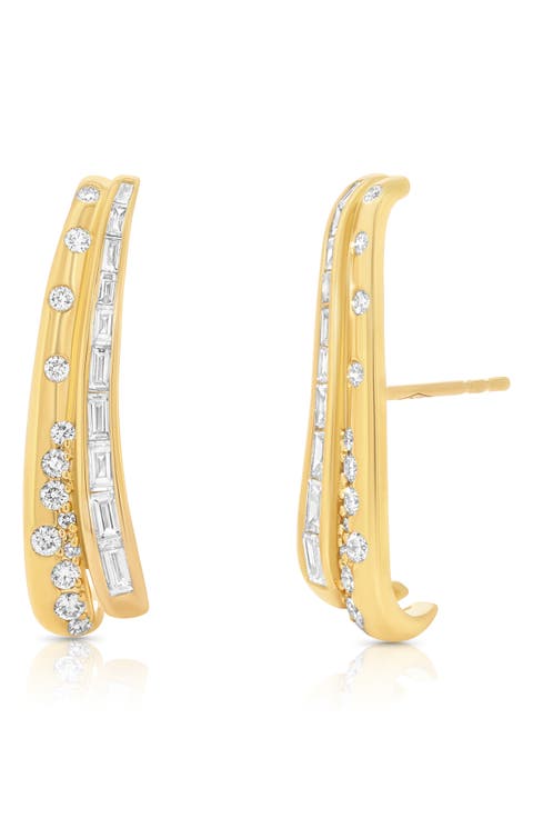 Papua Diamond Curved Earrings