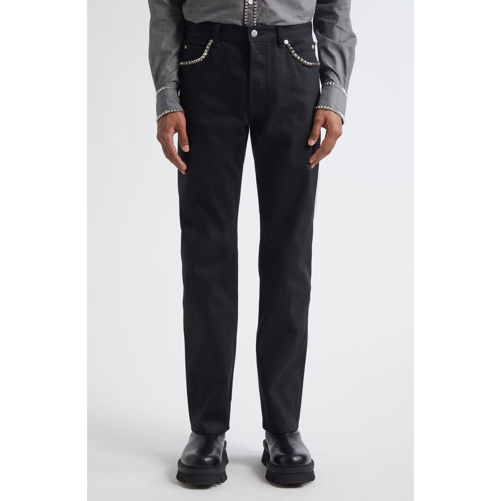 TAKAHIROMIYASHITA TheSoloist. Regular Fit Stud Embellished Jeans in Black  product